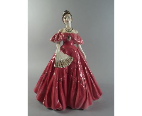 A Limited Edition Royal Worcester Figure, 'Queen Elizabeth The Queen Mother' Number 5144/7500 with Certificate CONDITION REPO