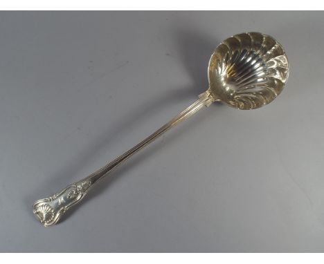 A Large Silver Kings Pattern Ladle by William Eaton with Shell Bowl. London 1834