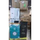 Pallet- big joe chair, Saluspa Monaco, Panasonic Microwave, Primo water dispensers, Flocked 9ft aspe