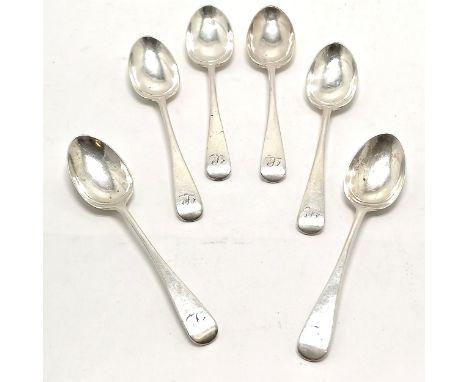 1892 (Q/R) set of 6 x silver teaspoons by Josiah Williams &amp; Co (George Maudsley Jackson) - 14cm &amp; 140g 