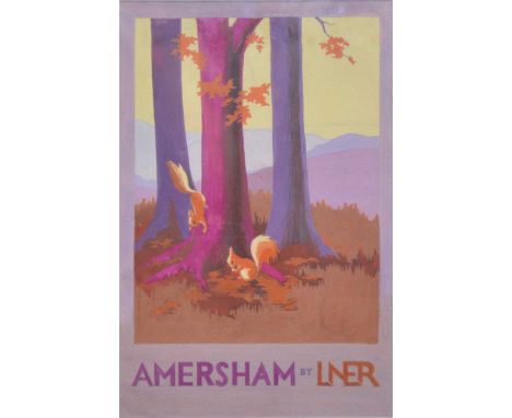 Cecily Le Mesurier,  Amersham by LNER,  watercolour, seemingly unsigned,  29.5x19.5cm.    Condition report:Not inspected out 