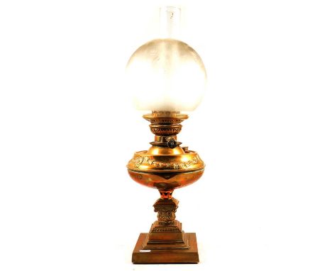Pair of cloissone vases, 23cm; a brass oil lamp, etched glass shade, 58cm; Brownie camera in leather outer case; a miniature 