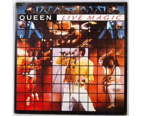 Queen - British Rock Band - an incredibly rare fully signed / autographed ' Live Magic ' LP vinyl record. The gatefold record