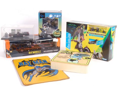 A collection of assorted Batman TV and film merchandise to include; Batman Classic TV Series 1/24 scale Batmobile boxed, Q-Po