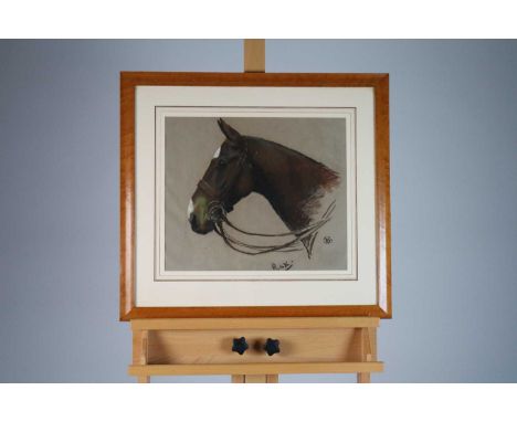 Pastel Portrait of Hunter 'Rex', initialled G.H., mounted and framed. Measurements 35 x 42 cm, frame 52 x 62 cm