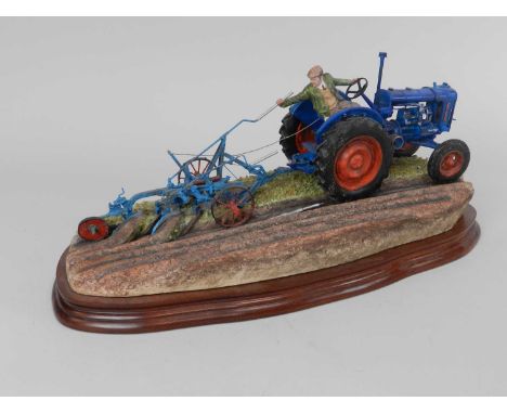 Border Fine Arts 'At the Vintage' (Fordson E27N Tractor), model No. B0517 by Ray Ayres, limited edition 698/2000, on wood bas