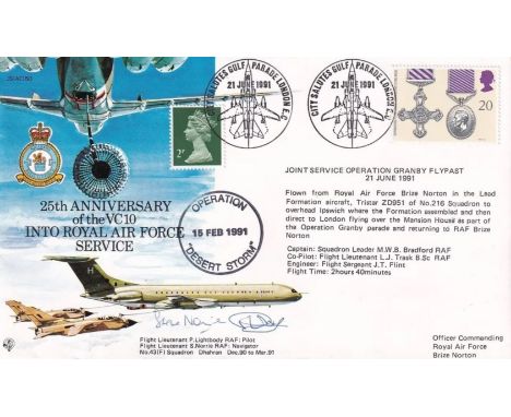 Ac50f Salutes Gulf Parade Joint Service Operation Granby Flypast Signed Gulf Crew. 21 June 1991 City Salutes Gulf Parade Lond