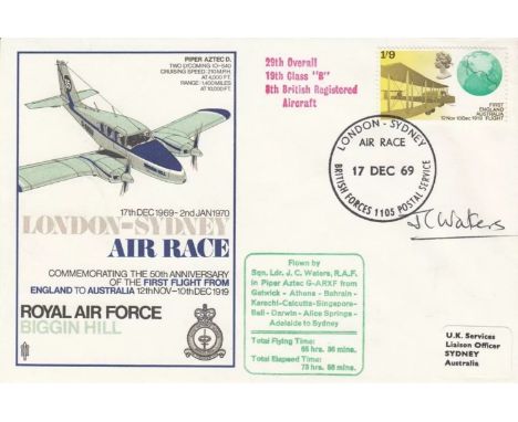 S4a Flown London to Sydney 1969 Signed Pilot Sqn Ldr J C Waters. 17 Dec 69 BFPS 1105 London to Sydney Air Race Commemorating 