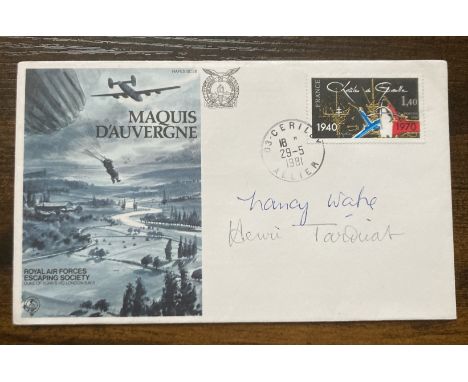 WW2 SOE Agents Multiple signed Escaping Society cover. Nancy Wake 'The White Mouse' ND Henri Tardivat RARE signed cover. RAF 