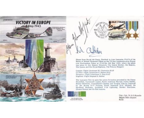 45/12cB The Atlantic Star Signed by Pilot John Moffat who's Torpedo hit Bismark. 8 May 1995 Douglas FDI Victory in Europe The