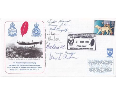 617 Sqn Cover Flown in Lancaster Signed by 8 Members of 617 Sqn. 31 May 1981 Blackpool Air Pageant 1981. 617 Sqn Lancaster Ho