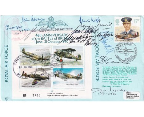Battle Of Britain WW2 multiple signed RAF cover inc Ulrich Steinhilper, Luftwaffe ace. W. D. David, U Steinhilper, Me109 Plus