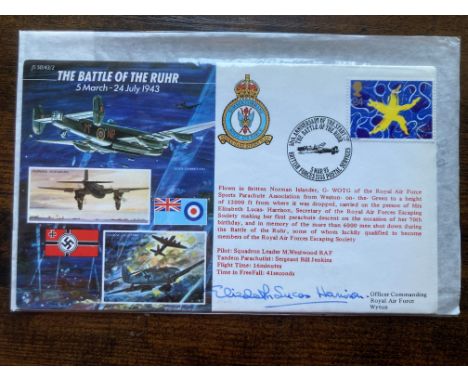 WW2 43/2d Battle of the Ruhr cover Signed Elizabeth Harrison WW2 worked for the Resistance. 5 Mar 93 BFPS 2353 The Battle of 