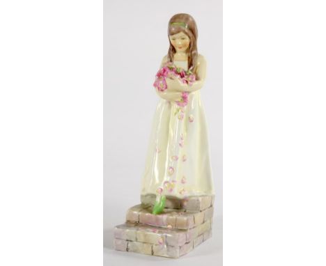 A ROYAL WORCESTER FIGURE OF THE BRIDESMAID, MODELLED BY F. G. DOUGHTY, 21.5CM H, BLACK PRINTED MARK