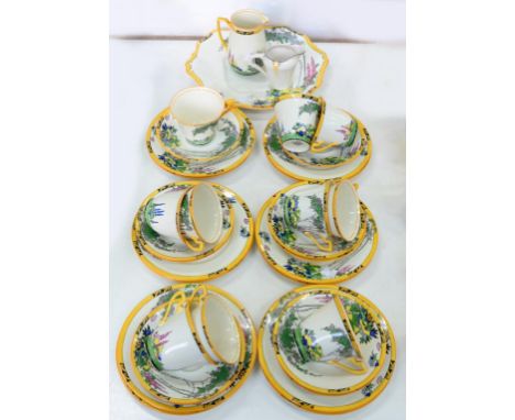 AN ADDERLEY WARE SILVER BIRCH PATTERN TEA SERVICE, C1930