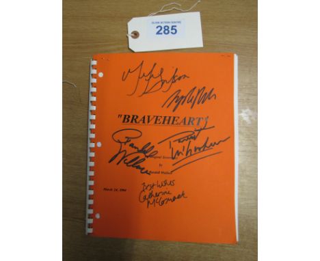  Sale Item:    AUTOGRAPHED BRAVEHEART SCRIPT- NO AUTHENTICITY  Vat Status:   No Vat   Buyers Premium:  This lot is subject to