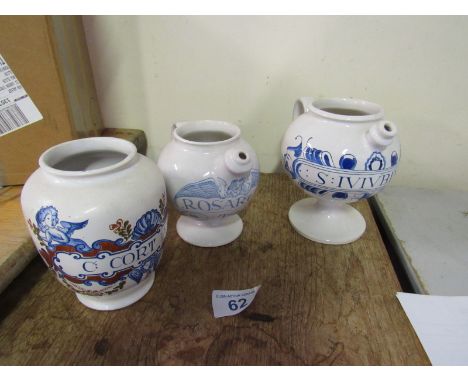  Sale Item:    3 CHEMISTS JARS   Vat Status:   No Vat   Buyers Premium:  This lot is subject to a Buyers Premium of 15% + Vat