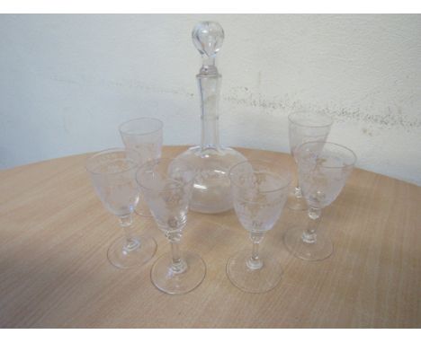  Sale Item:    DECANTER & 6 GLASSES (AF)   Vat Status:   No Vat   Buyers Premium:  This lot is subject to a Buyers Premium of