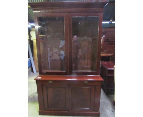  Sale Item:    MAHOGANY BOOKCASE WITH DRAWERS & CUPBOARDS TO BASE (AF)  Vat Status:   No Vat   Buyers Premium:  This lot is s