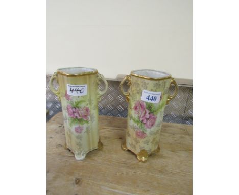  Sale Item:    2 FLORAL VASES (AF)   Vat Status:   No Vat   Buyers Premium:  This lot is subject to a Buyers Premium of 15% +