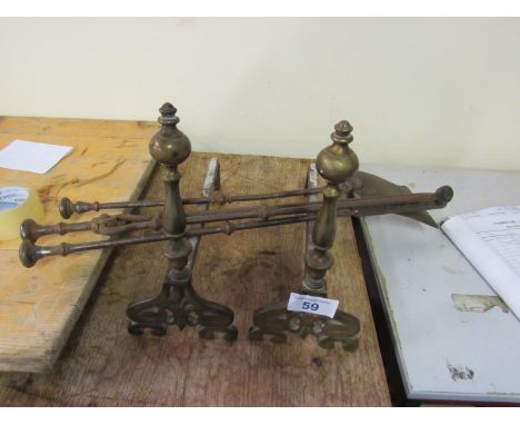  Sale Item:    BRASS FIRE DOGS & IRONS   Vat Status:   No Vat   Buyers Premium:  This lot is subject to a Buyers Premium of 1