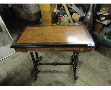  Sale Item:    EBONISED GAMES TABLE   Vat Status:   No Vat   Buyers Premium:  This lot is subject to a Buyers Premium of 15% 