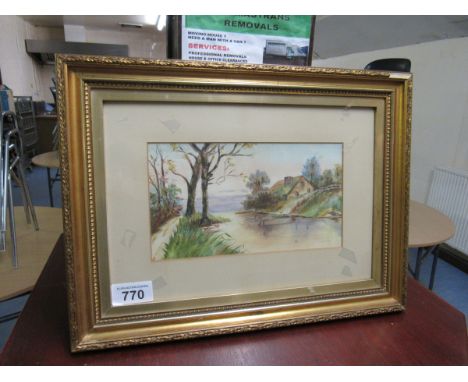  Sale Item:    W C PAINTING RIVER & HOUSE BY A GRANT  Vat Status:   No Vat   Buyers Premium:  This lot is subject to a Buyers