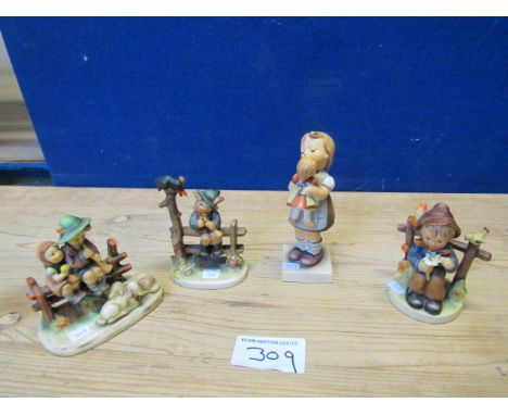  Sale Item:    4 GEOBEL HUMMEL FIGURES (AF)   Vat Status:   No Vat   Buyers Premium:  This lot is subject to a Buyers Premium