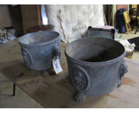  Sale Item:    PAIR LEAD JARDINIERES   Vat Status:   No Vat   Buyers Premium:  This lot is subject to a Buyers Premium of 15%