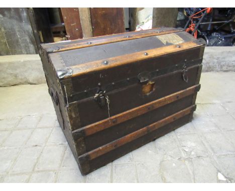  Sale Item:    DOME TOP TRAVEL TRUNK   Vat Status:   No Vat   Buyers Premium:  This lot is subject to a Buyers Premium of 15%