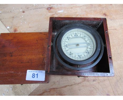  Sale Item:    CASED SHIPS COMPASS   Vat Status:   No Vat   Buyers Premium:  This lot is subject to a Buyers Premium of 15% +