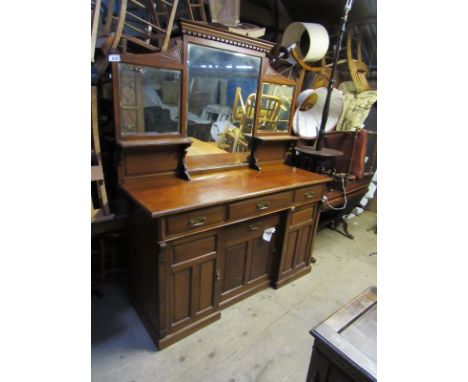  Sale Item:    OAK MIRROR BACK SIDEBOARD (AF)   Vat Status:   No Vat   Buyers Premium:  This lot is subject to a Buyers Premi