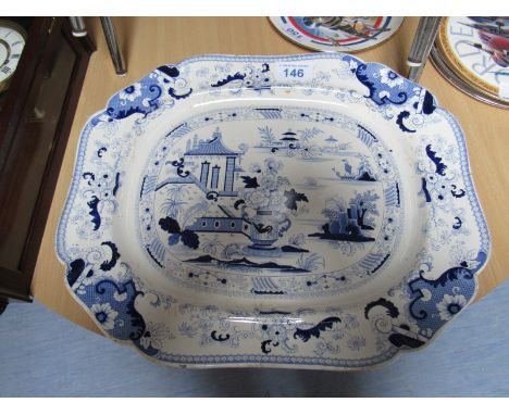  Sale Item:    LARGE PENANG BLUE & WHITE ASHET (AF)  Vat Status:   No Vat   Buyers Premium:  This lot is subject to a Buyers 
