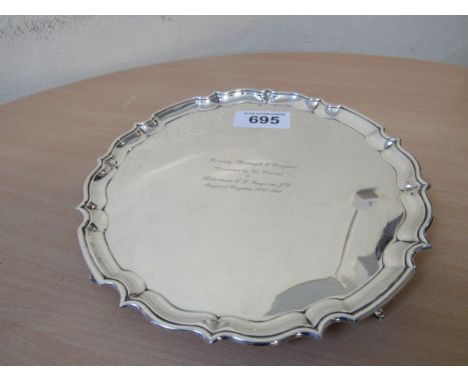  Sale Item:    SILVER SALVER COUNTY BOROUGH OF CROYDON 1953 - 1954  Vat Status:   No Vat   Buyers Premium:  This lot is subje