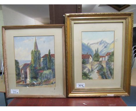  Sale Item:    2 W C PAINTINGS CONTINENTAL SCENES BY A GRANT  Vat Status:   No Vat   Buyers Premium:  This lot is subject to 