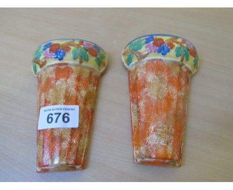  Sale Item:    2 WADE HEATH WALL POCKETS (AF)   Vat Status:   No Vat   Buyers Premium:  This lot is subject to a Buyers Premi
