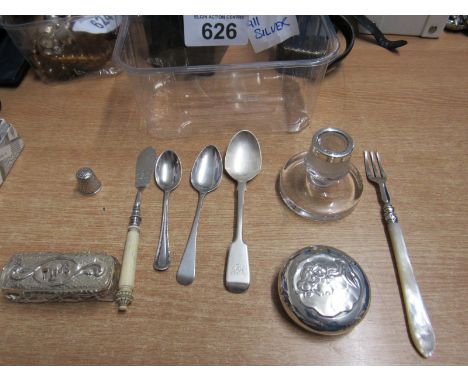  Sale Item:    BOX MISC SILVER ITEMS   Vat Status:   No Vat   Buyers Premium:  This lot is subject to a Buyers Premium of 15%