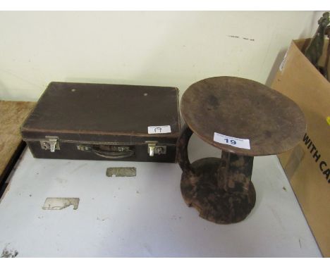  Sale Item:    ZAMBESI STOOL & CASE (AF)   Vat Status:   No Vat   Buyers Premium:  This lot is subject to a Buyers Premium of