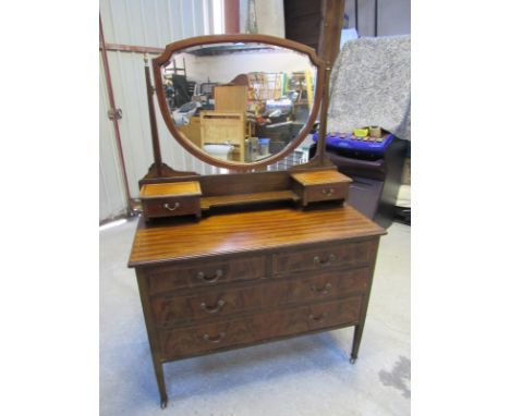  Sale Item:    INLAID MAHOGANY DRESSING CHEST   Vat Status:   No Vat   Buyers Premium:  This lot is subject to a Buyers Premi