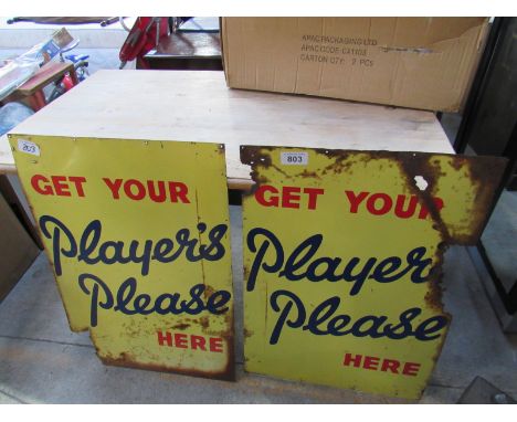  Sale Item:    2 PLAYERS PLEASE ENAMEL SIGNS (AF)  Vat Status:   No Vat   Buyers Premium:  This lot is subject to a Buyers Pr