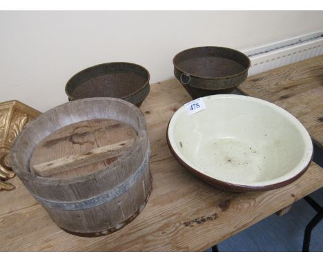  Sale Item:    POTTERY BASIN PAIL & MISC (AF)   Vat Status:   No Vat   Buyers Premium:  This lot is subject to a Buyers Premi