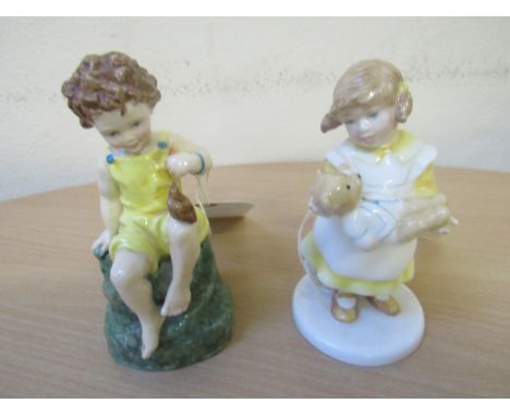  Sale Item:    2 FIGURES- WORCESTER FRIDAYS CHILD & DOULTON WHATS THE MATTER  Vat Status:   No Vat   Buyers Premium:  This lo