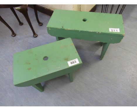  Sale Item:    2 GREEN STOOLS   Vat Status:   No Vat   Buyers Premium:  This lot is subject to a Buyers Premium of 15% + Vat 