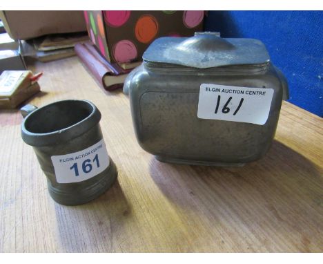  Sale Item:    PEWTER TEA CADDY & TANKARD   Vat Status:   No Vat   Buyers Premium:  This lot is subject to a Buyers Premium o