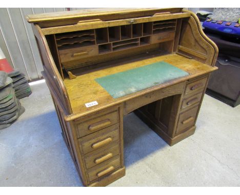  Sale Item:    OAK ROLL TOP DESK   Vat Status:   No Vat   Buyers Premium:  This lot is subject to a Buyers Premium of 15% + V