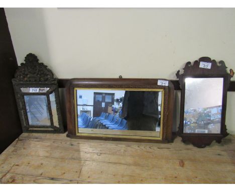  Sale Item:    3 WOODEN / BRASS FRAMED MIRRORS (AF)  Vat Status:   No Vat   Buyers Premium:  This lot is subject to a Buyers 