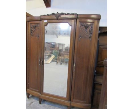  Sale Item:    OAK DOUBLE MIRROR DOOR WARDROBE   Vat Status:   No Vat   Buyers Premium:  This lot is subject to a Buyers Prem