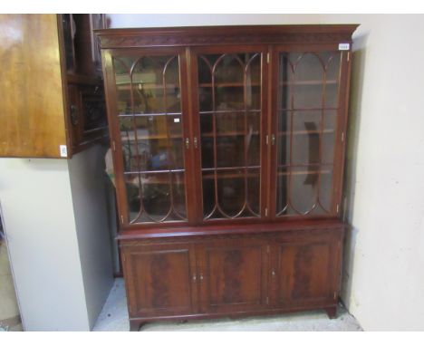  Sale Item:    MAHOGANY BOOKCASE WITH CUPBOARD BASE  Vat Status:   No Vat   Buyers Premium:  This lot is subject to a Buyers 