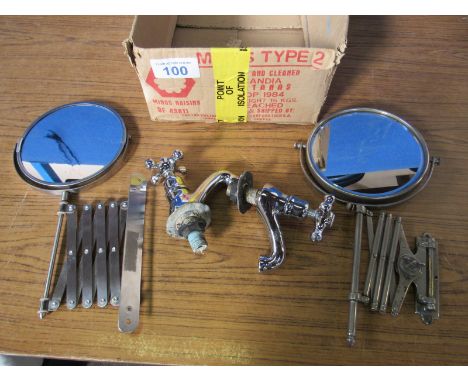  Sale Item:    BOX BATH TAPS & EXTENDING MIRRORS  Vat Status:   No Vat   Buyers Premium:  This lot is subject to a Buyers Pre