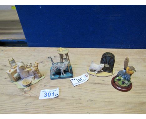  Sale Item:    4 BORDER FINE ART CATS & ROBIN   Vat Status:   No Vat   Buyers Premium:  This lot is subject to a Buyers Premi